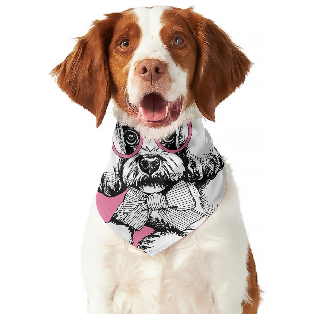 Poodle With Glasses Print Dog Bandana