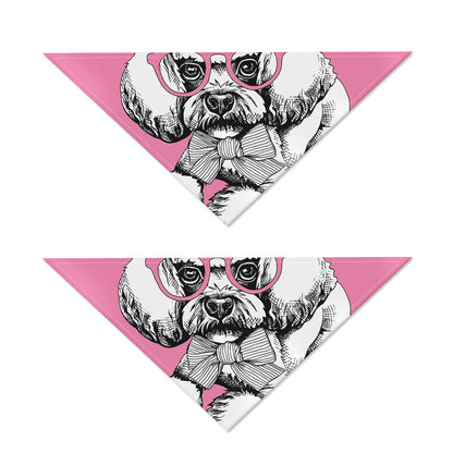 Poodle With Glasses Print Dog Bandana