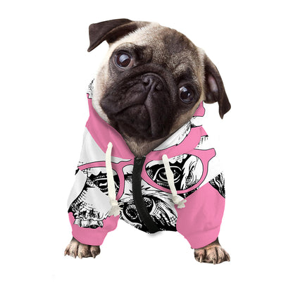 Poodle With Glasses Print Dog Zip Up Hoodie