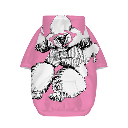 Poodle With Glasses Print Dog Zip Up Hoodie
