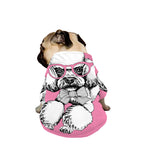 Poodle With Glasses Print Dog Zip Up Jacket