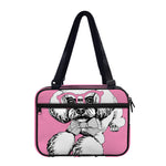 Poodle With Glasses Print Double Strap Bible Bag