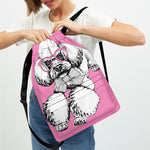 Poodle With Glasses Print Drawstring Backpack