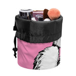 Poodle With Glasses Print Drawstring Makeup Bag