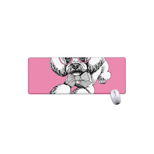 Poodle With Glasses Print Extended Mouse Pad