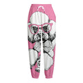Poodle With Glasses Print Fleece Lined Knit Pants