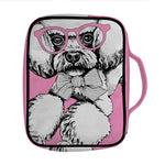 Poodle With Glasses Print Front Pocket Bible Bag