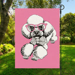 Poodle With Glasses Print Garden Flag