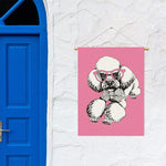 Poodle With Glasses Print Garden Flag