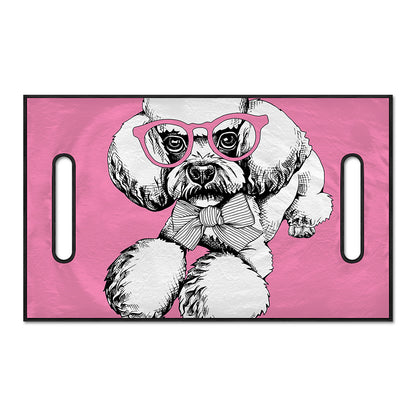Poodle With Glasses Print Golf Cart Seat Cover