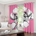 Poodle With Glasses Print Grommet Curtains