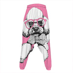 Poodle With Glasses Print Hammer Pants