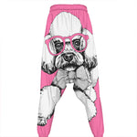 Poodle With Glasses Print Hammer Pants