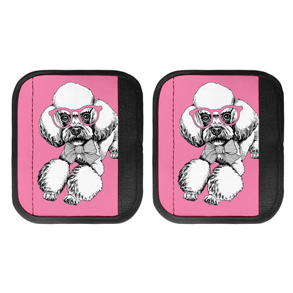 Poodle With Glasses Print Handle Covers