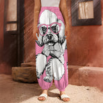 Poodle With Glasses Print Harem Pants