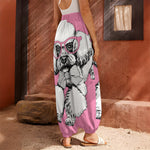 Poodle With Glasses Print Harem Pants