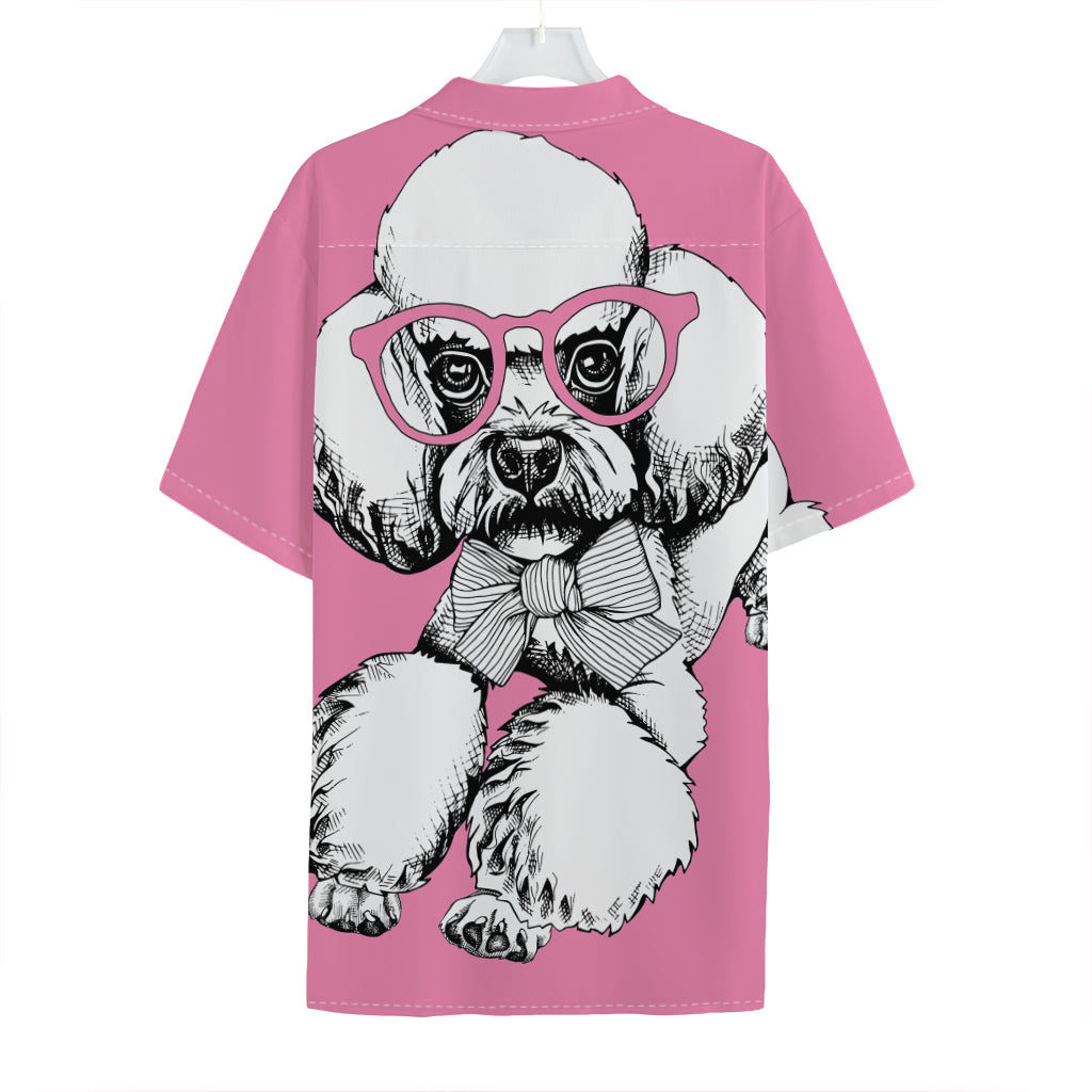 Poodle With Glasses Print Hawaiian Shirt