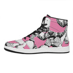 Poodle With Glasses Print High Top Leather Sneakers