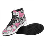 Poodle With Glasses Print High Top Leather Sneakers