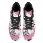 Poodle With Glasses Print High Top Leather Sneakers