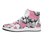 Poodle With Glasses Print High Top Leather Sneakers