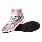 Poodle With Glasses Print High Top Leather Sneakers