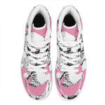 Poodle With Glasses Print High Top Leather Sneakers