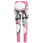 Poodle With Glasses Print High-Waisted Pocket Leggings