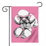 Poodle With Glasses Print House Flag