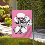 Poodle With Glasses Print House Flag