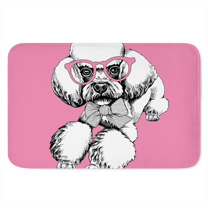 Poodle With Glasses Print Indoor Door Mat