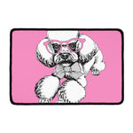 Poodle With Glasses Print Kitchen Mat