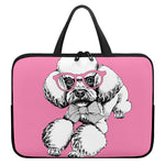 Poodle With Glasses Print Laptop Sleeve With Handle