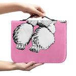 Poodle With Glasses Print Leather Bible Cover