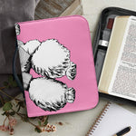 Poodle With Glasses Print Leather Bible Cover