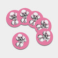 Poodle With Glasses Print Leather Coaster Set