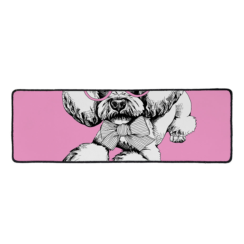 Poodle With Glasses Print Long Kitchen Mat