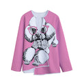 Poodle With Glasses Print Long Sleeve Short Coat