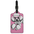 Poodle With Glasses Print Luggage Tag