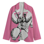 Poodle With Glasses Print Men's Blazer