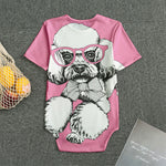 Poodle With Glasses Print Men's Bodysuit
