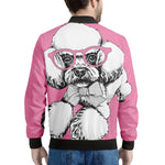 Poodle With Glasses Print Men's Bomber Jacket