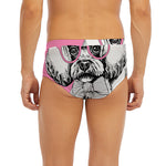 Poodle With Glasses Print Men's Briefs