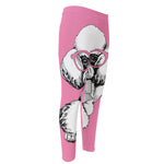 Poodle With Glasses Print Men's Compression Pants