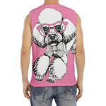 Poodle With Glasses Print Men's Fitness Tank Top