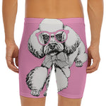 Poodle With Glasses Print Men's Long Boxer Briefs