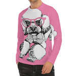 Poodle With Glasses Print Men's Long Sleeve Rash Guard