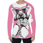 Poodle With Glasses Print Men's Long Sleeve T-Shirt