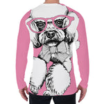 Poodle With Glasses Print Men's Long Sleeve T-Shirt