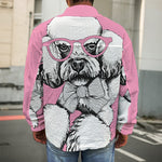 Poodle With Glasses Print Men's Shirt Jacket